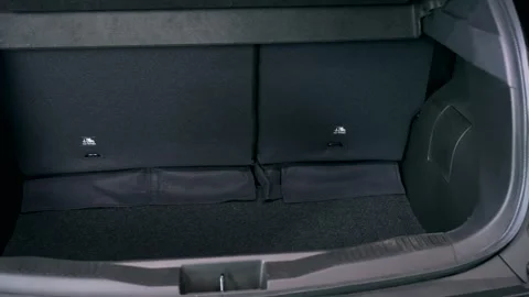 Car with the largest boot space in showroom Stock Footage 267563793
