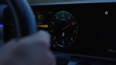 Car LCD dashboard showing fast acceleration Stock Footage 346286034
