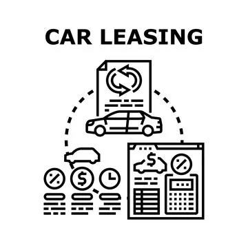 Car leasing contract and auto rental concept Stock Illustration