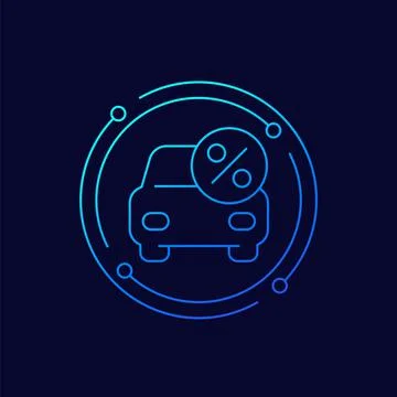 Car leasing line vector icon Illustrazione stock