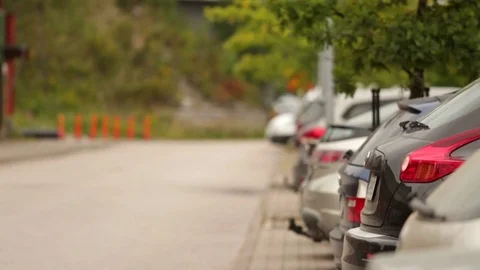 Car leaves parking. Stock-Footage 79738670