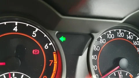 Car left signal blinking Stock Footage 93594454