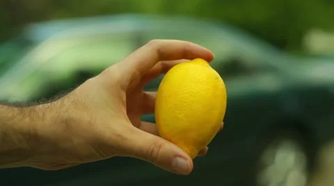 Car lemon concept bad car Stock Footage