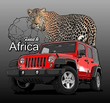 Car leopard background vector template Stock Illustration