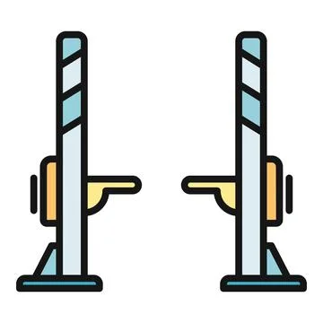 Car lift posts icon for auto repair service Stock Illustration