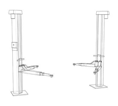 Car lift stand tower. Vector Stock Illustration