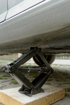 Car lifted up Stock Photos