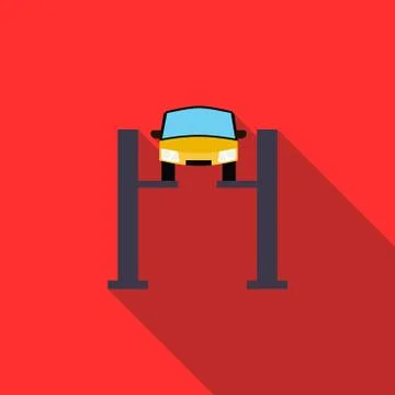 Car lifting icon in flat style 스톡 일러스트