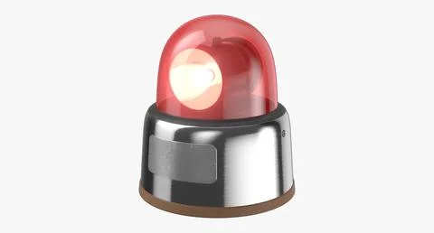 Car light (70s) - Red Lit 3D Model