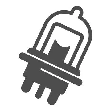 Car light bulb solid icon, Car parts concept, auto bulb sign on white background Stock Illustration