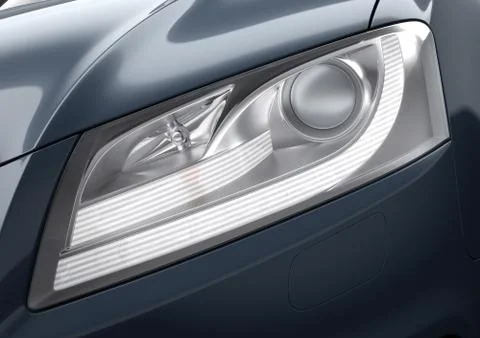 Car light close-up (high-quality clear 3d render) Stock Illustration