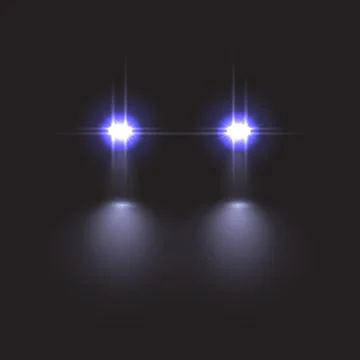 Car light effect on dark background. Vector. Stock Illustration