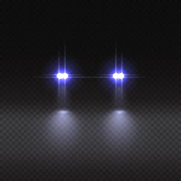 Car light effect on transparent background. Vector illustration. Stock Illustration