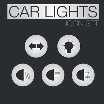 Car Light Icons Stock Illustration
