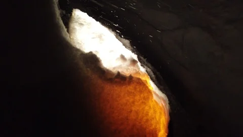 Car Light Illuminating the Snow Stock Footage 124793475