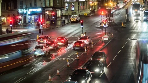 Car light rays timelapse Stockbeeldmateriaal 126988697