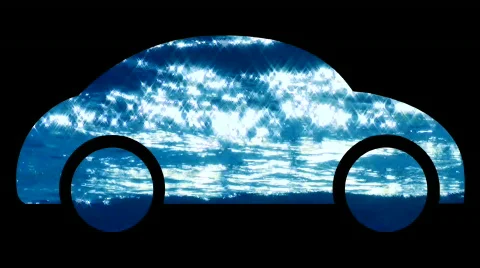 Car light reflection off ocean waves - HD Stock Footage 752986