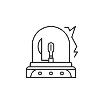 Car light rotating warning icon. Simple line, outline vector of party Stock Illustration