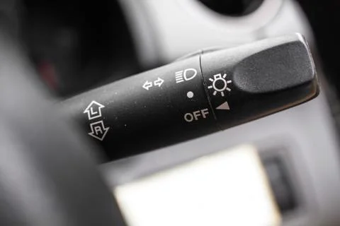 Car light switch control paddle. Stock Photos