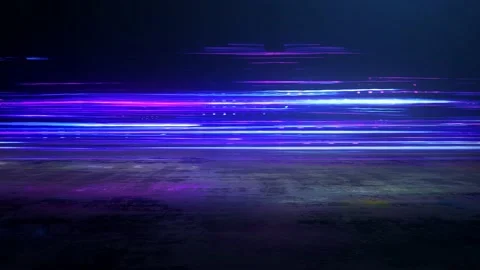 Car light trails moving fast over night road. Animated city traffic concept. Stock Footage