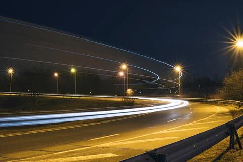 The car light trails Stock Photos