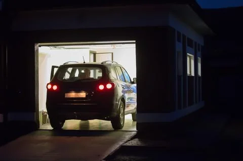 Car in a lighted garage Stock Photos