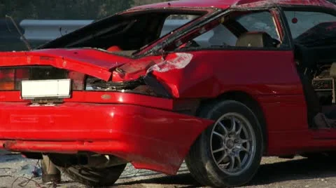 Car lights up and explodes Stock Footage 8998135