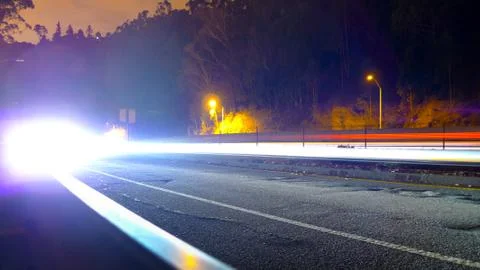 Car lights approaching Stock Photos