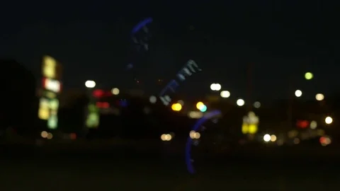 Car Lights Moving at Night Stock Footage 76748221