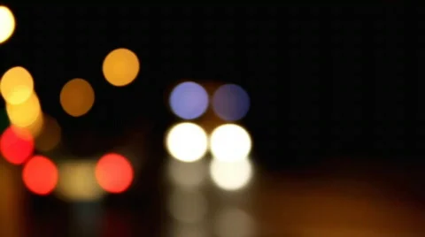 Car lights at night Stock Footage 605559