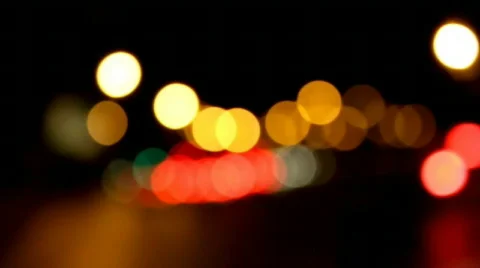 Car lights at night Stock Footage 605562