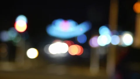 Car Lights at Night Stock Footage 113321507