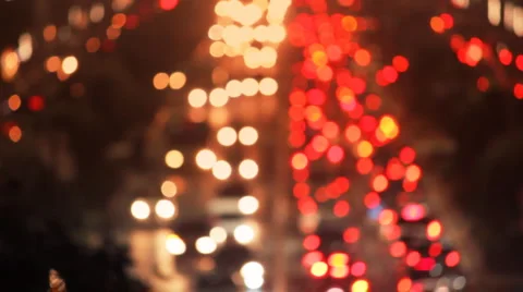 Car Lights - out of focus  Stock Footage 978696