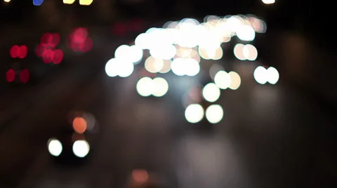 Car Lights Out Of Focus Stock Footage 31506388