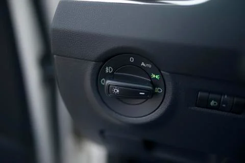 Car lights switch button headlight Stock Photos