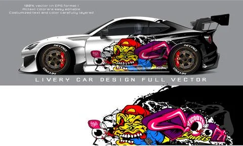 Car livery graphic vector Stock Illustration