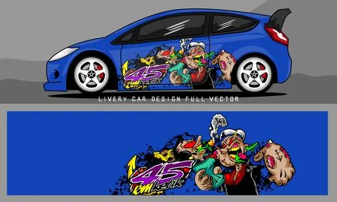 Car livery graphic vector Stock Illustration