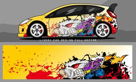 Car livery graphic vector Stock Illustration