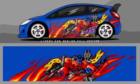 Car livery graphic vector Stock Illustration