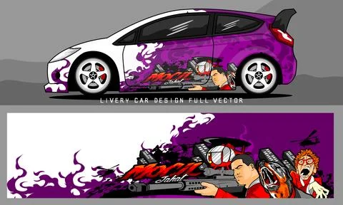 Car livery graphic vector Stock Illustration