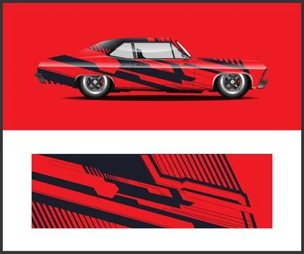 Car livery wrap graphic vector for vehicle vinyl wrap and car branding Illustrazione stock