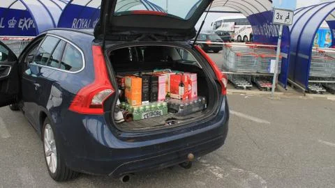 A car loaded with alcohol Stock Photos