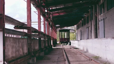 Car loading and unloading factory products. train freight wagon Stock Footage 171865501