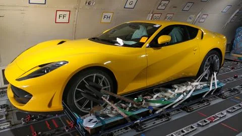 Car loading in cargo plane Stock Photos