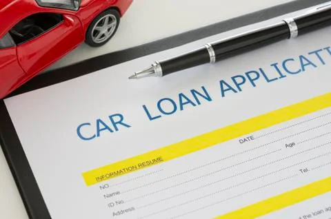 Car loan application Stock Photos