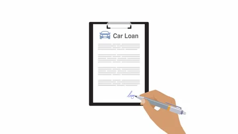 Car Loan Application Signing Animation with Hand and Pen Stock Footage 336260384