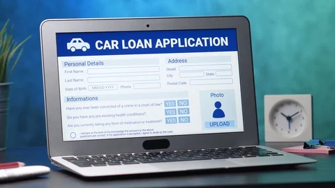 Car Loan Form on a Laptop Computer Screen 스톡 동영상 106416107