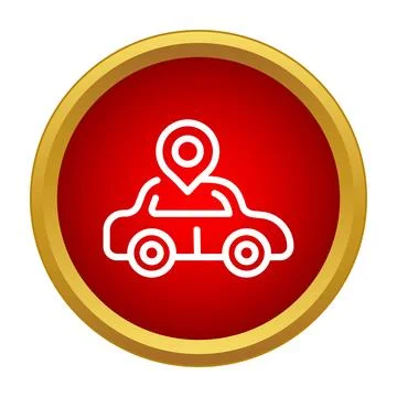 Car location pin tracking navigation system icon Stock Illustration