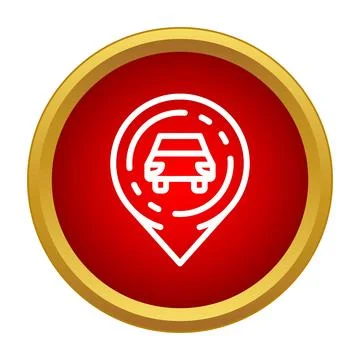 Car location pin tracking navigation system icon Stock Illustration