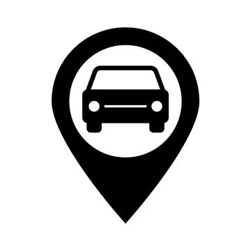 Car location vector icon on white background Stock Illustration